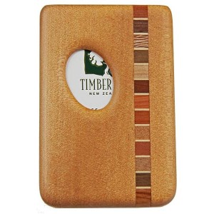 Pocket Business Card Holder - Timber Arts - Kauri / Thumbprint