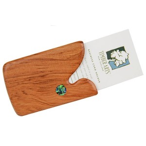 Pocket Business Card Holder - Paua Drop / Rimu