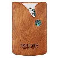 Pocket Business Card Holder - Paua Drop / Rimu