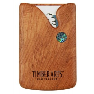Pocket Business Card Holder - Paua Drop / Rimu